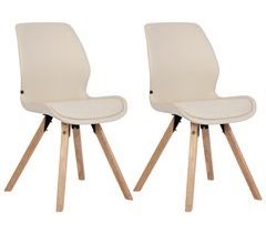 Set de 2 sillas de comedor Luna con base de madera