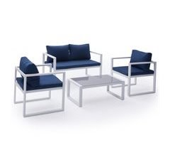 Conjunto de muebles de jardín IBIZA 4 plazas en tela y aluminio