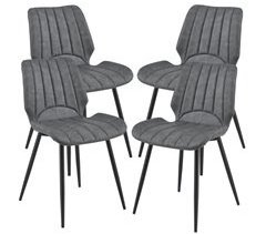 Set de 4x sillas de comedor Pohorje cuero sintético y metal
