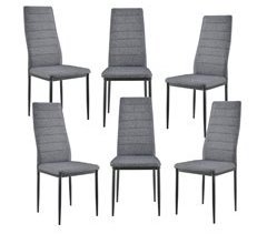 Set de 6x sillas de Comedor Lidköping tapizadas de tela y acero
