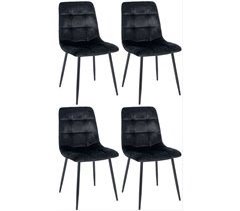 Set de 4 sillas de comedor en terciopelo