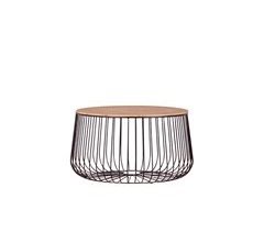 Mesa de centro en madera de fresno y acero lacado - Zurich 65x65