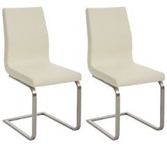 Set de 2 sillas de comedor diseño moderno en polipiel