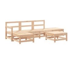 Juego de muebles de jardín 6 piezas madera de pino impregnada