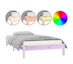 Estructura de cama de madera con LED 75x190