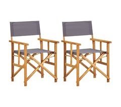 Set 2 sillas de director de madera maciza de acacia
