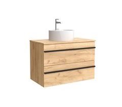 Mueble de baño BORN con perfil de tirador | Lavabo sobre encimera 80