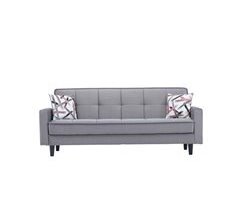 Sofá cama de 2 plazas ENZO color gris incluye 2 cojines decorativos estampados