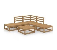 Muebles de jardin 6 piezas madera