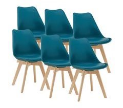 Set de 6x sillas de comedor Fläten estilo escandinavo madera