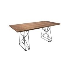 Mesa comedor madera nogal y acero epoxy