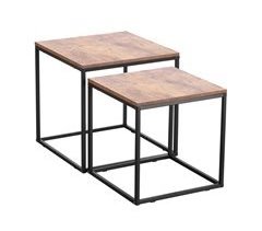 Set 2 mini mesas DUPLA metal/madera