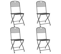 Set de 4 sillas de jardín plegable de malla metálica