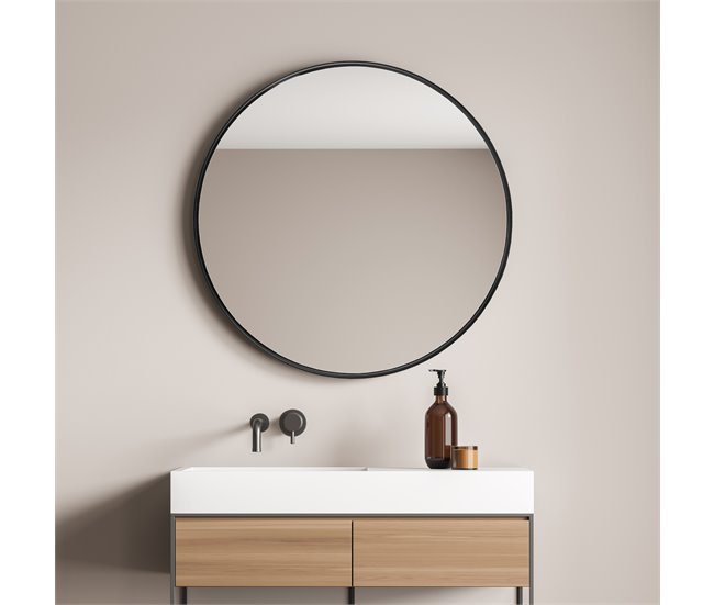 Espejo de pared Ordona 40x2 Negro