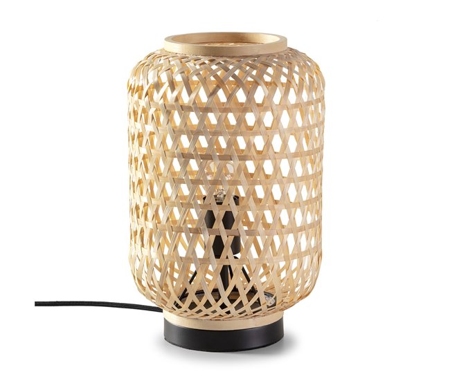 Lámpara de mesa Yuna de bambú Beige
