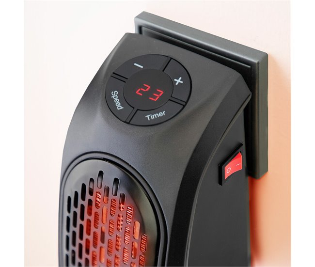 Mini Calefactor de Enchufe Portátil Negro