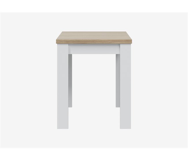 Mesa de cocina VERNA. Extensible. Panel de partículas. 67/134x78x67cm. Natural-blanco Blanco/ Madera