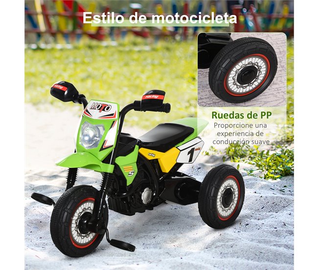 Homcom Moto Correpasillos Infantil 71x40x51 cm Verde