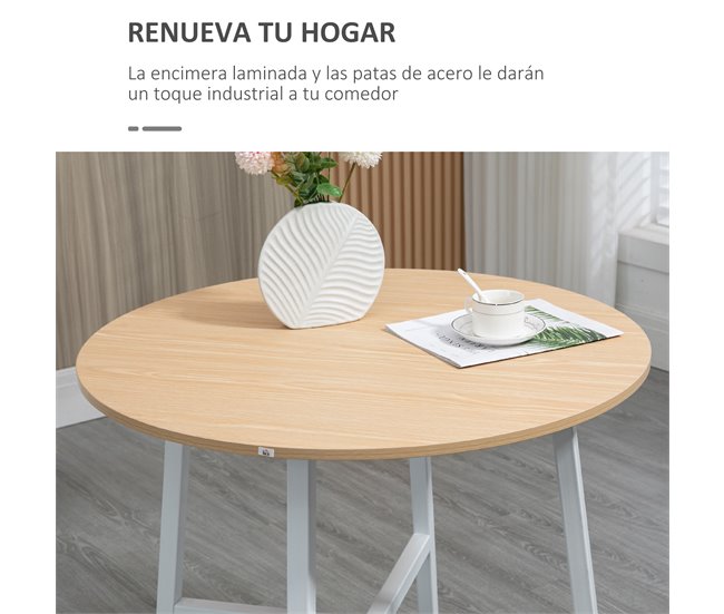 Mesa de Comedor HOMCOM 835-935V00ND 80x80 Madera