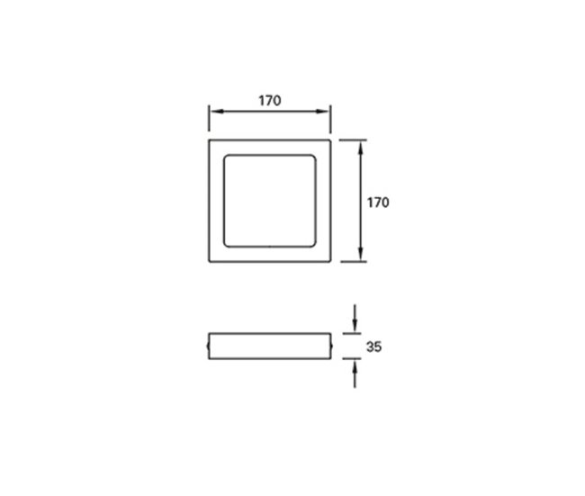Forlight Plafon de Techo Ip23 Easy Square Surface Led 10W Blanco
