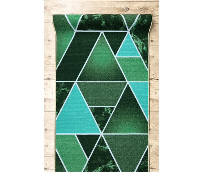 Alfombra antideslizante TRÓJKĄTY triángulos 110x980 Verde