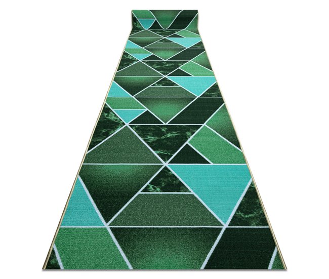Alfombra antideslizante TRÓJKĄTY triángulos 57x870 Verde