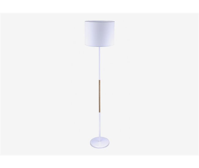 Lámpara de pie blanca y beige de 155x33cm, modelo Lars Negro