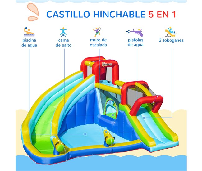 Castillo Hinchable Outsunny 342-044V90 Multicolor