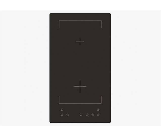 Placa de inducción KYMPO ZC201. 2 Zonas. 29cm. negro. Negro