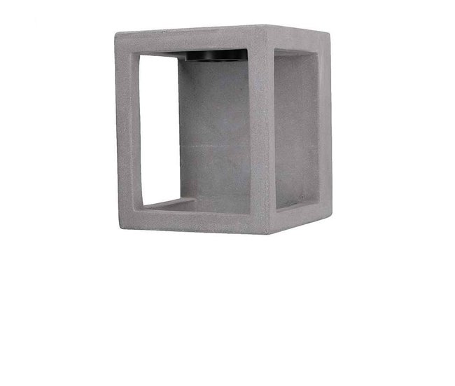 Aplique De Exterior Cemento Serie Box Gris