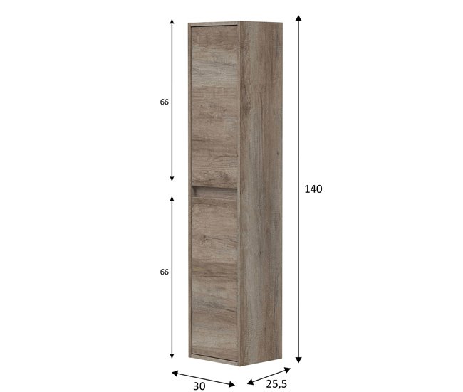 Armario baño Devin 2 puertas, Nordik, 140 cm Madera