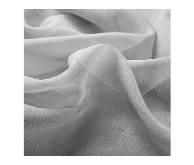Acomoda Textil – Cortina Translucida para Ventanas. Blanco/ Gris