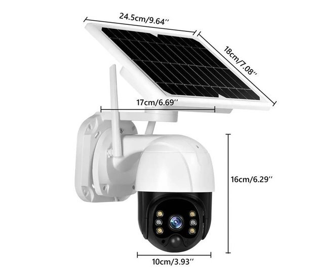 Cámara de vigilancia WiFi con energía solar Blanco