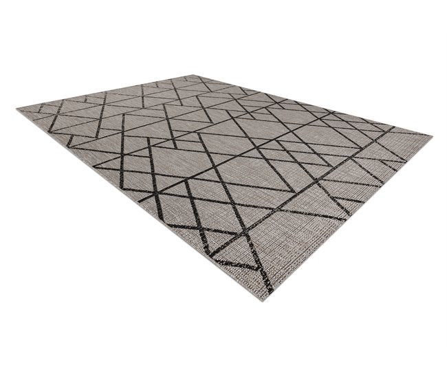 Alfombra de cuerda sisal FLOORLUX 20508 Triángulo 80x150 Gris