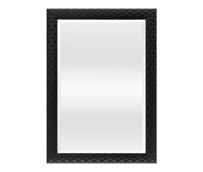 Espejo de pared Ocre rectangular con ganchos 74x2 Negro