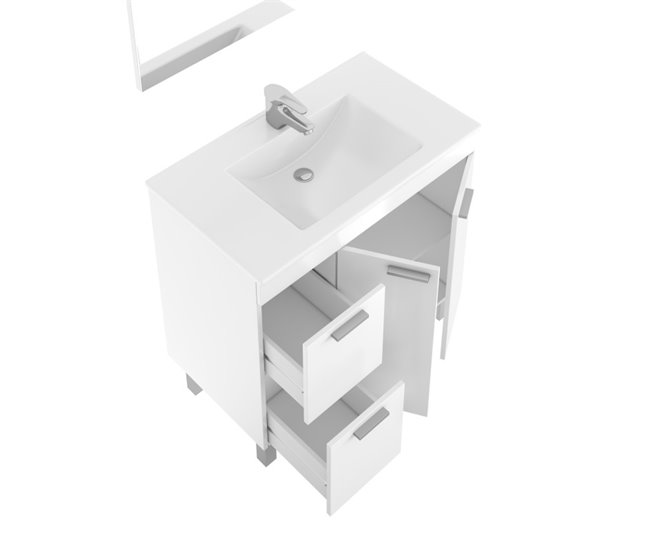 ARKITMOBEL Aktiva Mueble Lavabo 2P+2C + Espejo Blanco