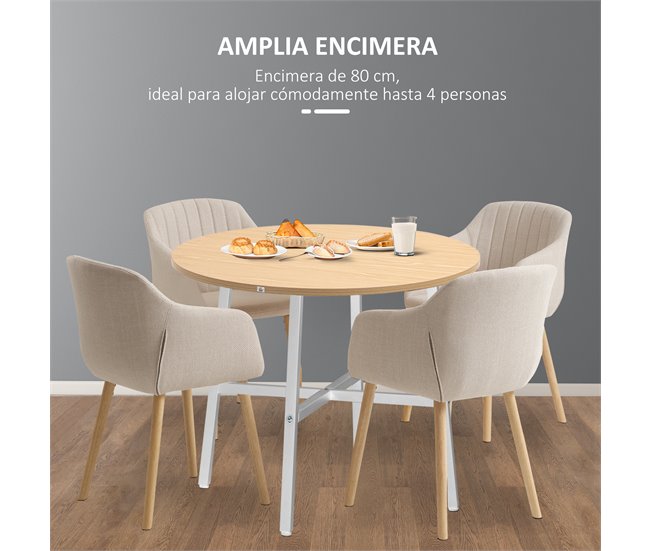 Mesa de Comedor HOMCOM 835-935V00ND 80x80 Madera