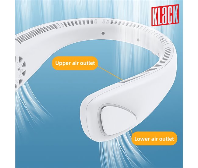 Mini ventilador portátil sin aspas para el cuello Klack® Blanco