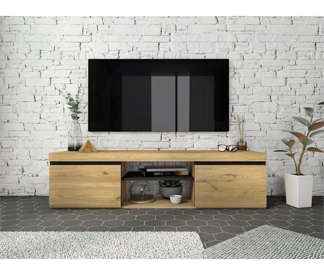 Pack de Muebles de Salón - Aparador + Mesa de Centro + Mueble TV - Modelo Naturale Roble