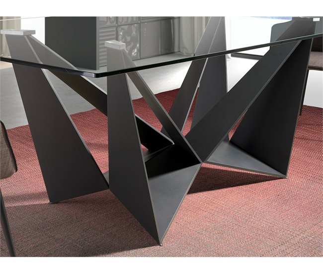 Mesa comedor rectangular cristal Transparente