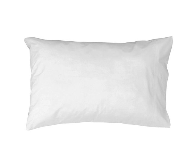 Set de 2 fundas de almohada de poliéster-algodón Blanco