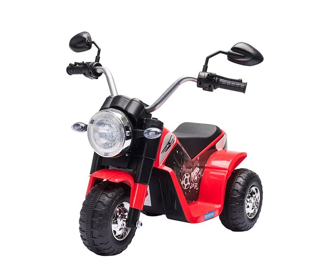 HOMCOM Moto Eléctrica Infantil con 3 Ruedas Triciclo a Batería 6V para Niños  de 18-36 Meses con Faro Bocina Velocidad 2 km/h 72x57x56 cm Amarillo -  Conforama