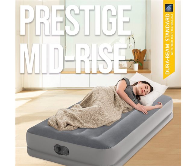 Colchón hinchable individual Dura-Beam® modelo Prestige INTEX Gris