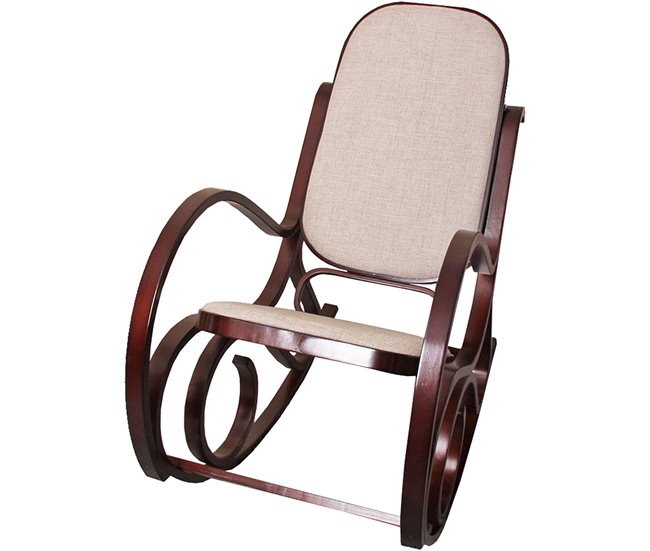 Silla mecedora rocking chair aspecto retro madera Nogal