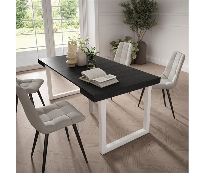 Skraut Home - Mesa Consola extensible, Mesa comedor plegable, 260, Para 12  comensales, Patas madera maciza, Estilo