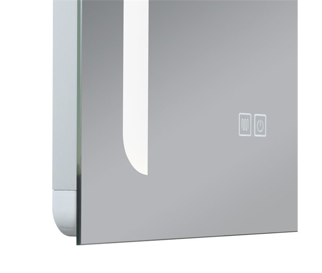 Espejo de pared con LED Chambave para baño IP65 antivaho aluminio Plata