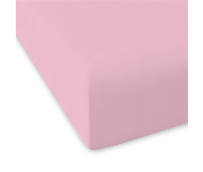 Sábana bajera ajustable de algodón CASUAL 90x200+28 cm Rosa claro -  Conforama