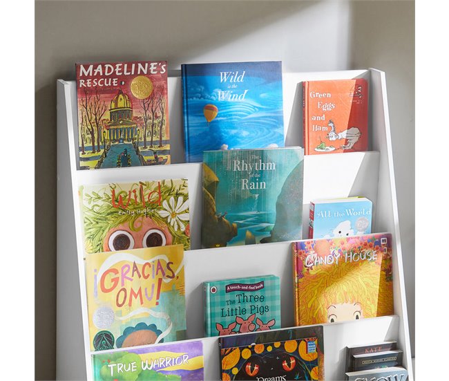 Librería Infantil para niños con 4 Compartimentos KMB32-W SoBuy Blanco