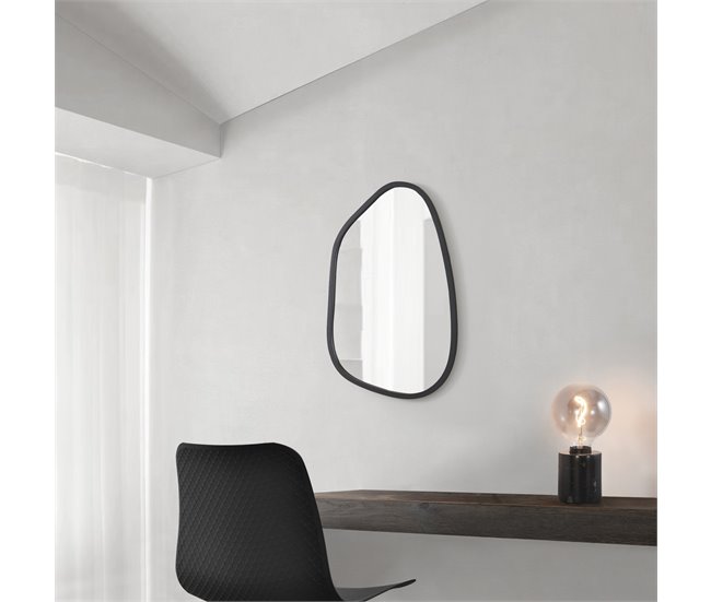 Espejo de pared Filiano asimétrico [en.casa] Negro