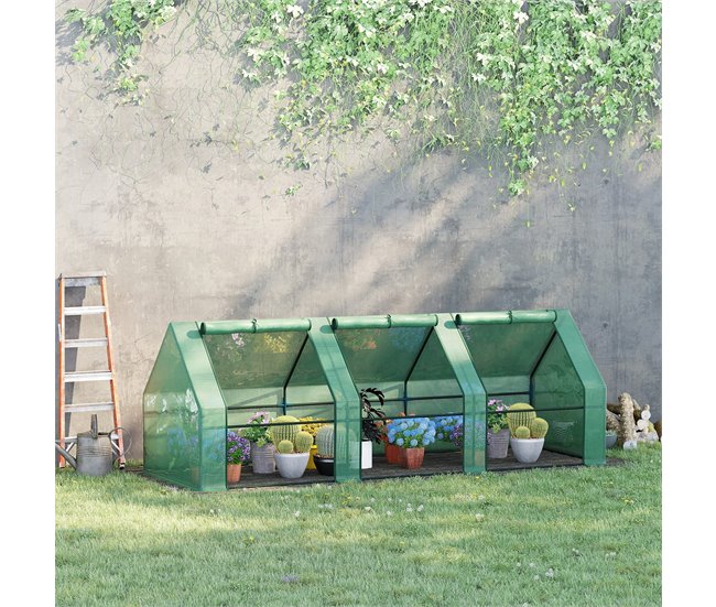 Invernadero de Jardín PE tela de malla, Acero Verde